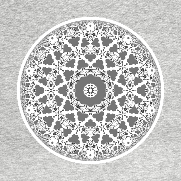 Gray Geometric Mandala by letnothingstopyou